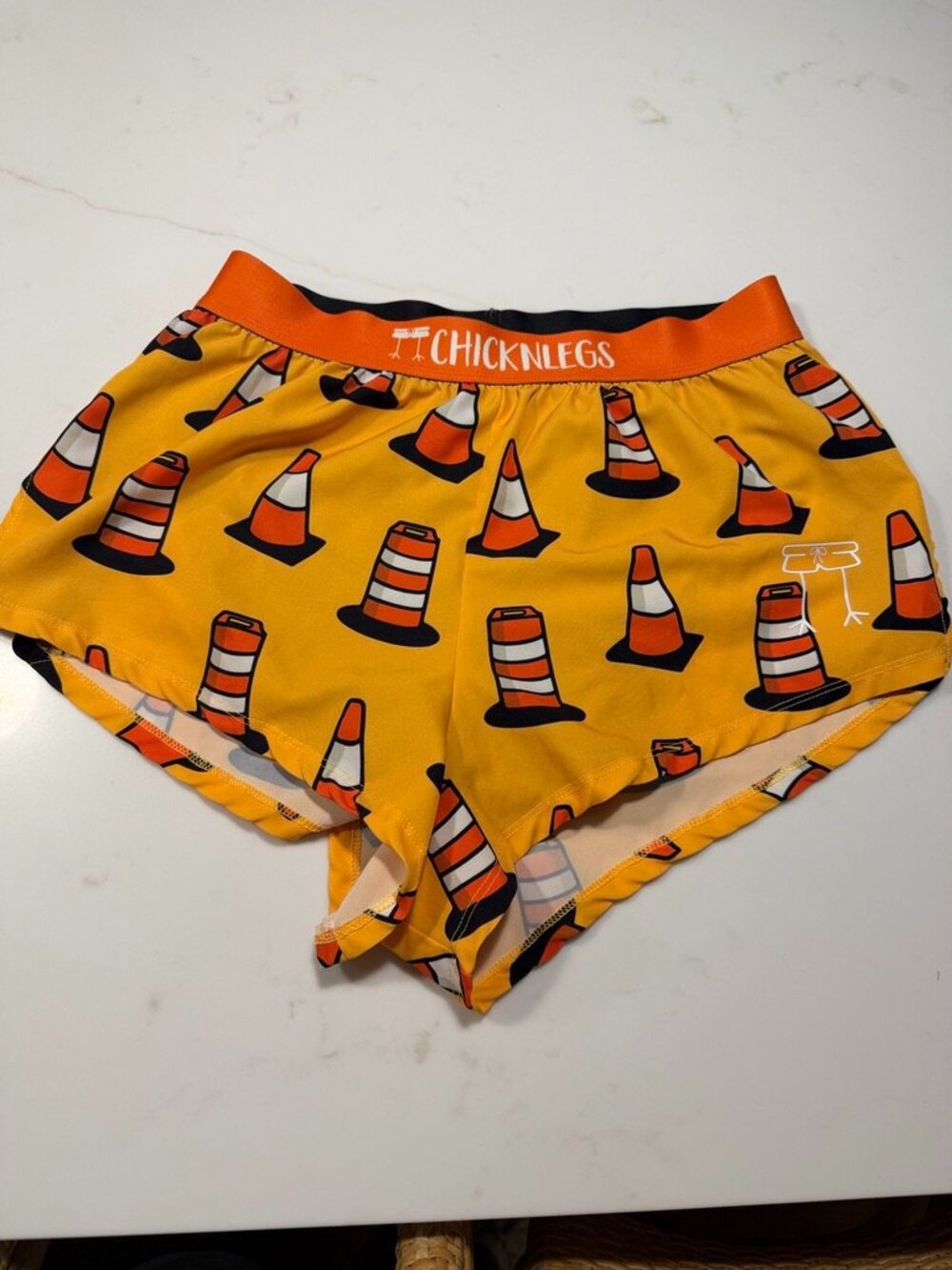 Chicknlegs Orange Traffic cone men’s running Shorts